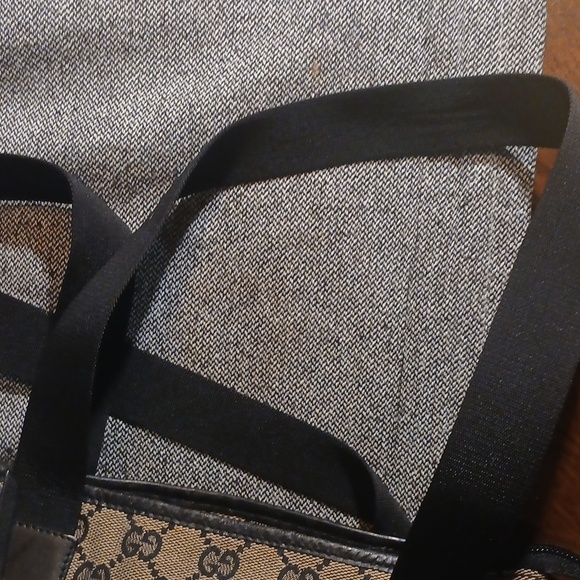 Authentic Gucci Canvas Leather Black And Brown Bag - Picture 11 of 16